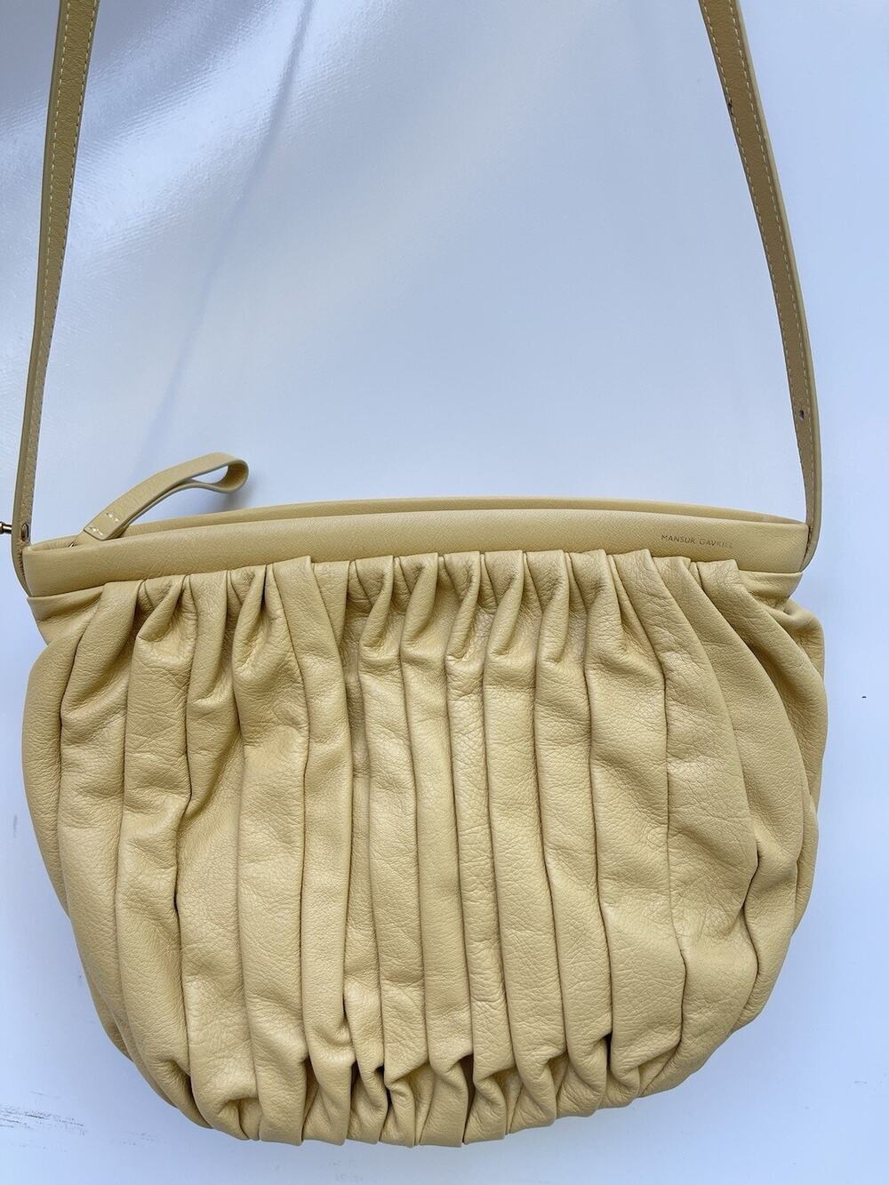 AUTH NWOT Mansur Gavriel Balloon Pleated Pebbled Leather Shoulder BAG $895